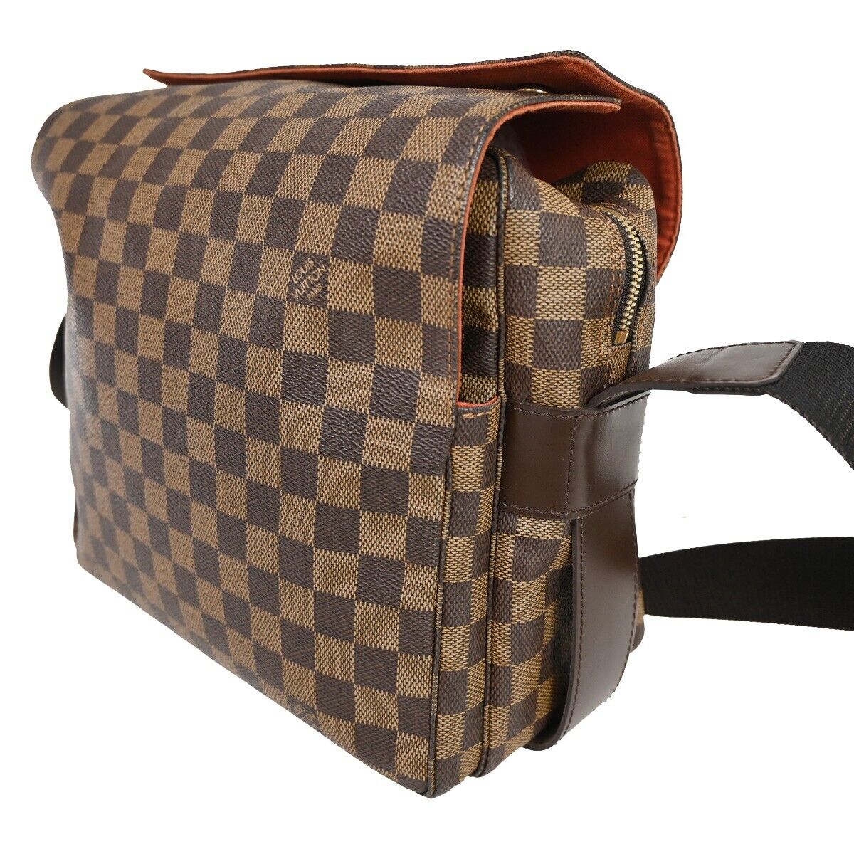 LOUIS VUITTON Naviglio Shoulder Bag Damier Ebene Leather Brown N45255 90FA422