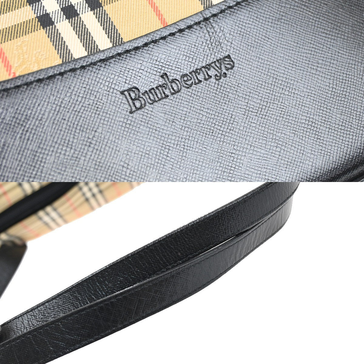 BURBERRYS Logo Nova Check Shoulder Tote Bag Canvas Leather Beige Black 02FC152