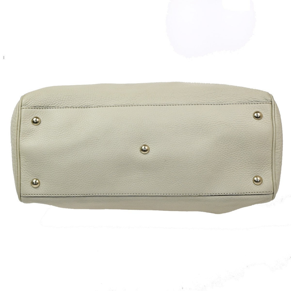 GUCCI Logo Bamboo 2Way Handbag Leather White GHW made in Italy 70TA662