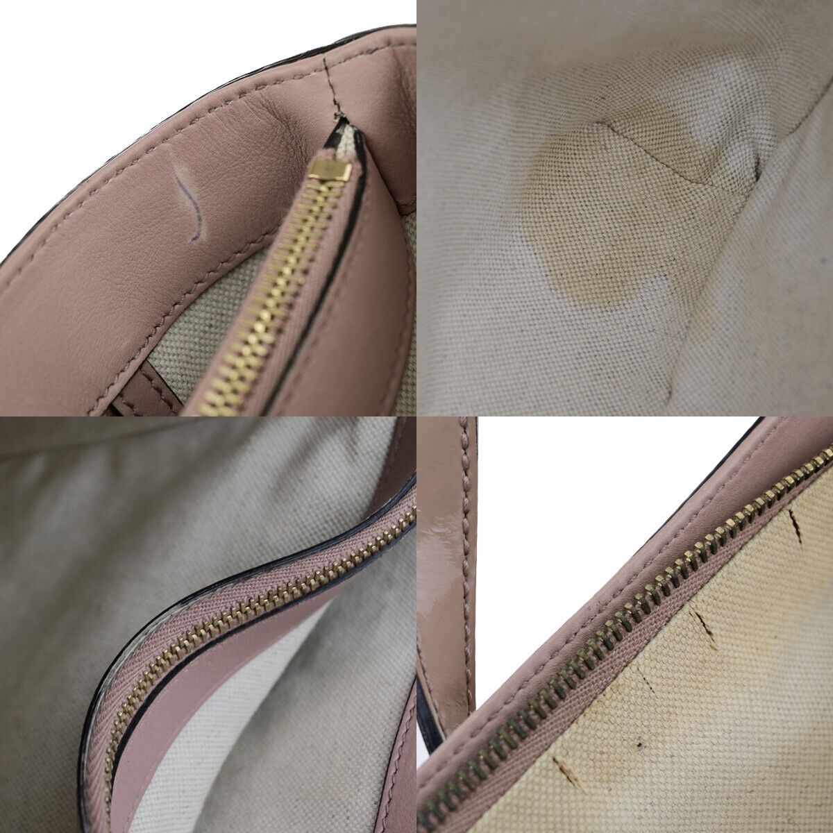 GUCCI Micro GG Nice Shoulder Hand Bag Patent Leather Pink Italy 35EC296