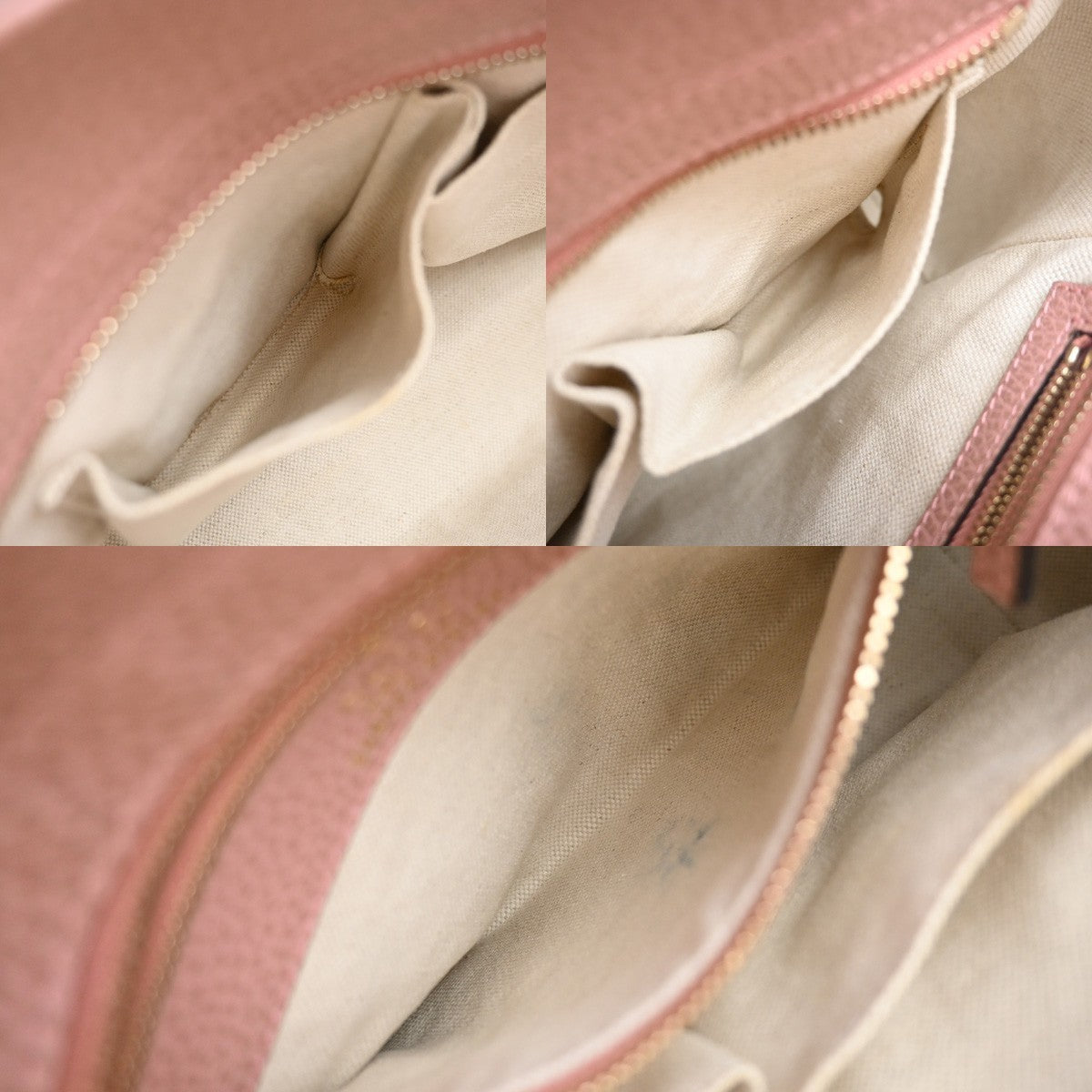 GUCCI Logo Swing Hand Bag Leather Pink Made In Italy 79KP326