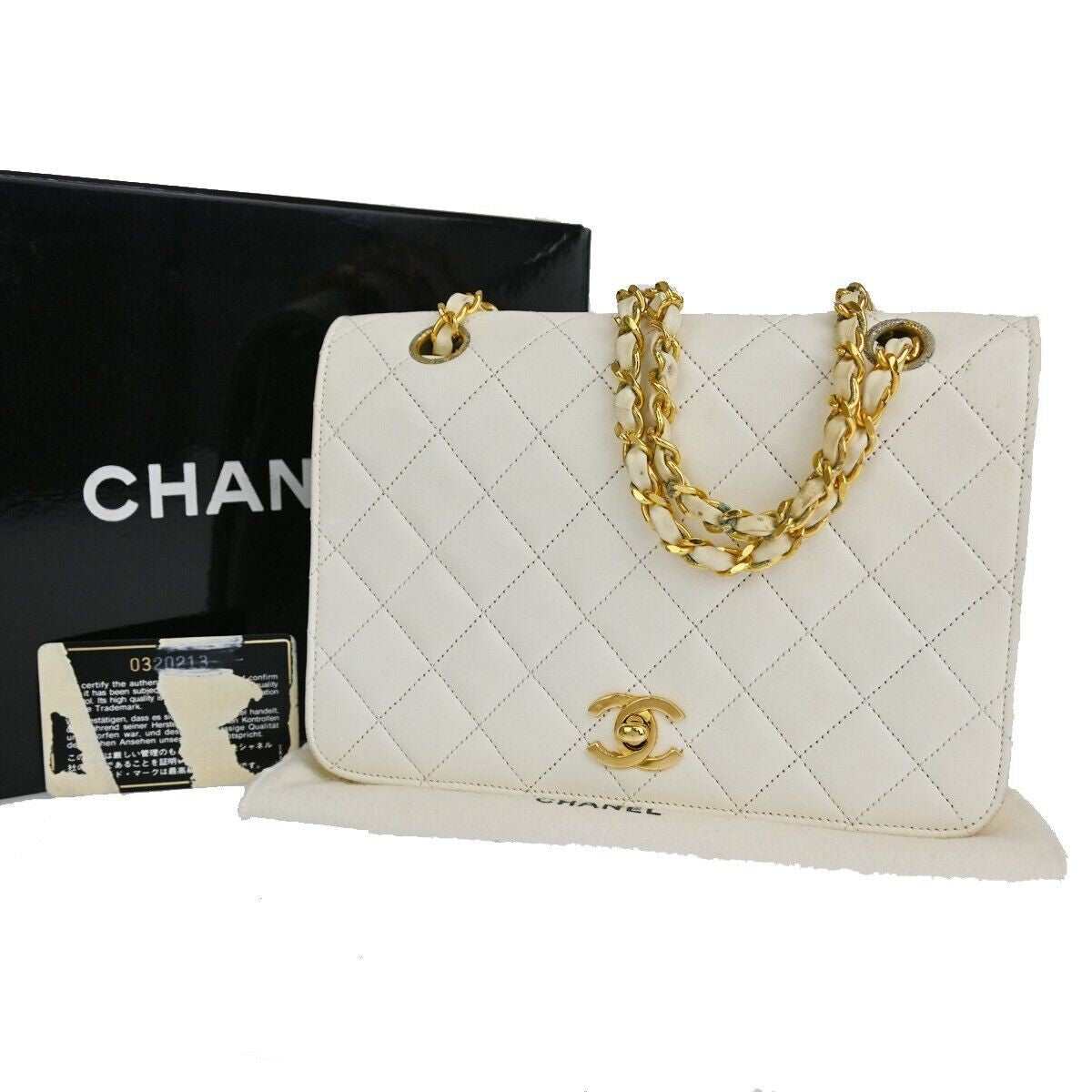 CHANEL CC Matelasse Full Flap Chain Shoulder Bag Leather WE GHW Vintage 617RJ464