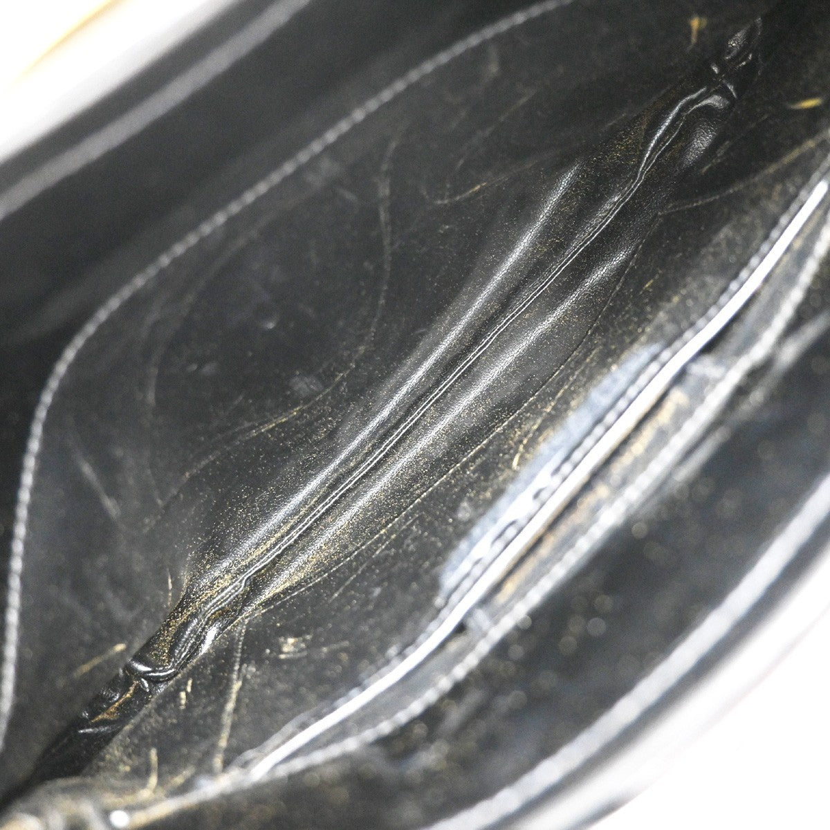 SALVATORE FERRAGAMO Vara 2Way Shoulder Clutch Bag Patent Leather Black 07KA909