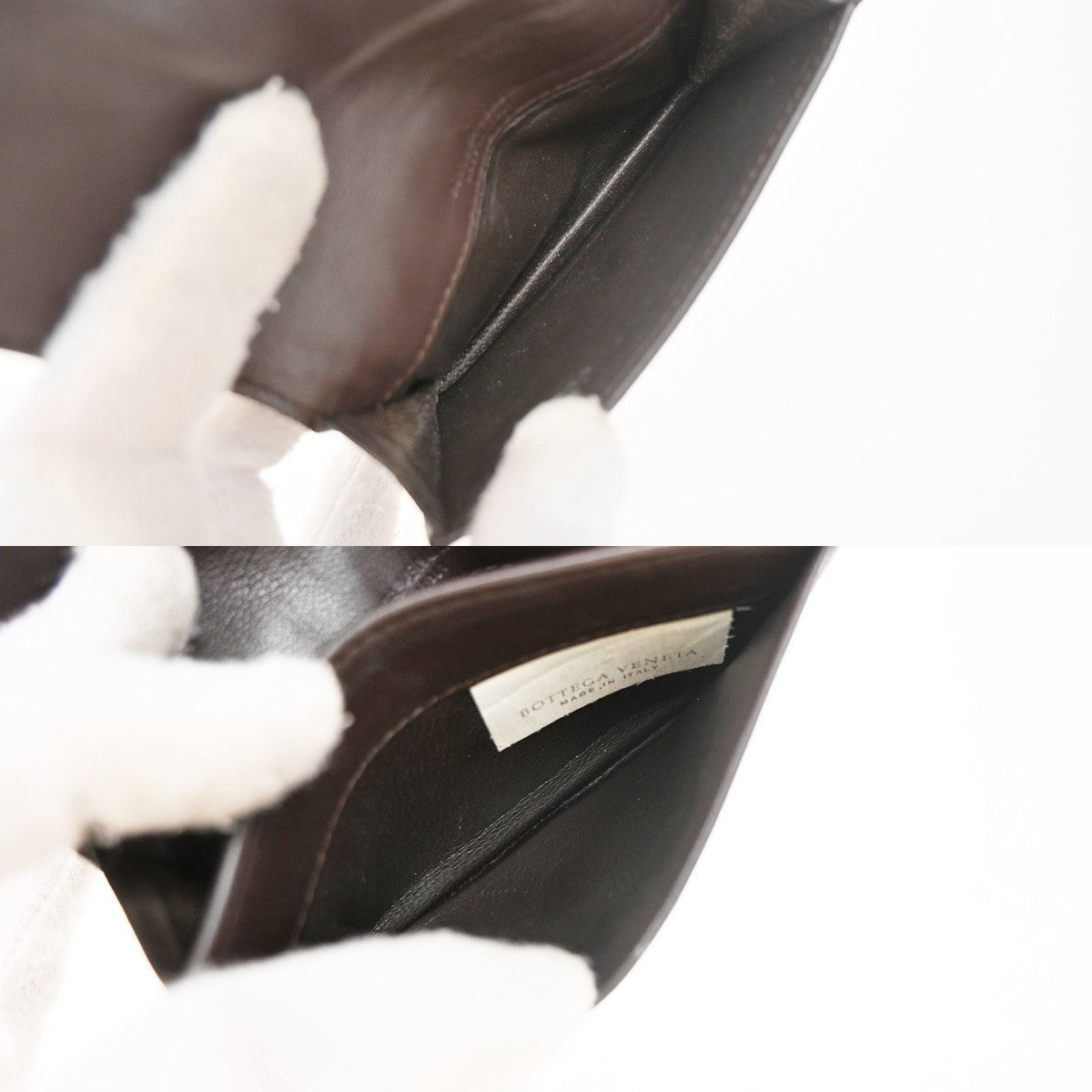 BOTTEGA VENETA INTRECCIATO Compact Coin Case Wallet Leather Brown Italy 07EG227