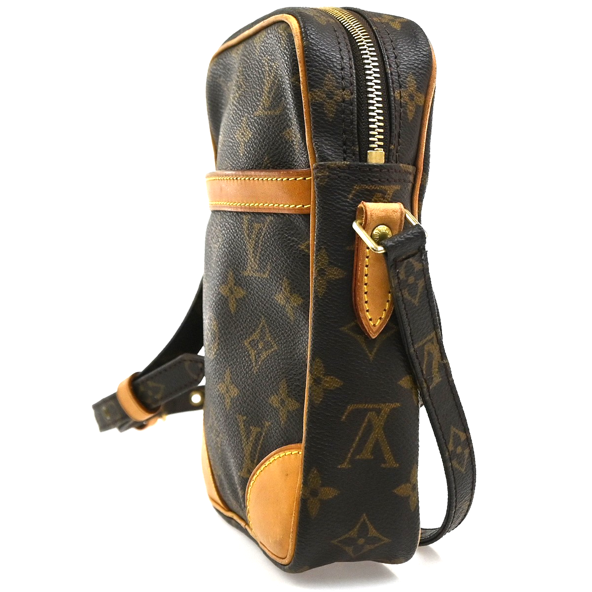 LOUIS VUITTON Danube Shoulder Bag Monogram Leather Brown USA M45266 11CA836