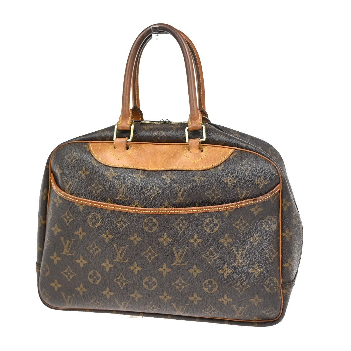LOUIS VUITTON LV Logo Deauville Hand Bag Monogram Leather Brown M47270 31YH872
