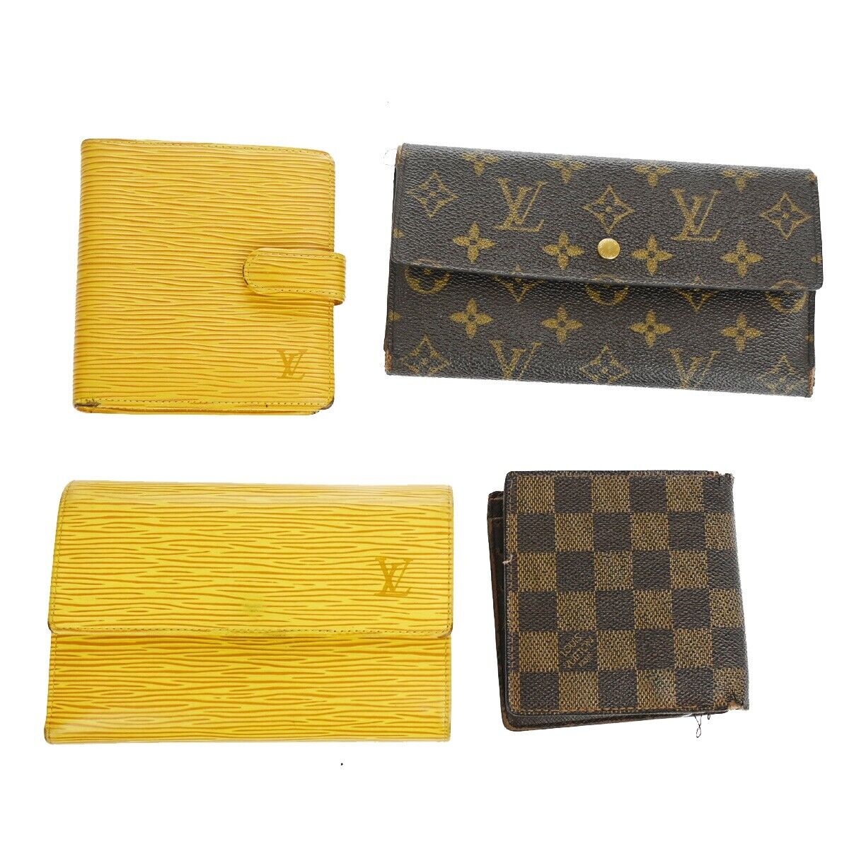 LOUIS VUITTON 4 Set Long Compact Wallet Monogram Epi Damier Leather 38GA632