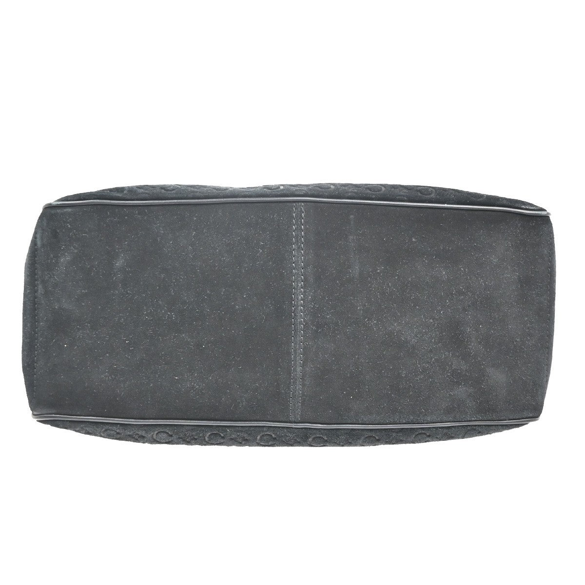CELINE Logo C Macadam Pattern Boogie Hand Bag Suede Leather Black SHW 34MA429