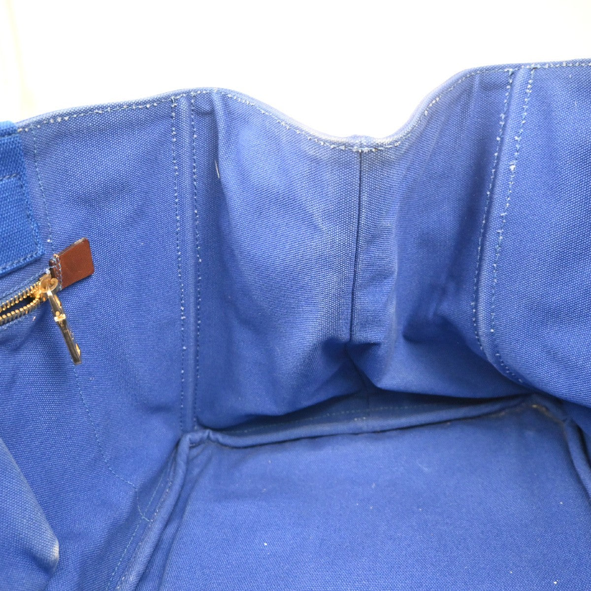 PRADA Logo CANAPA Shoulder Hand Tote Bag Canvas Leather Blue GHW 36KC773