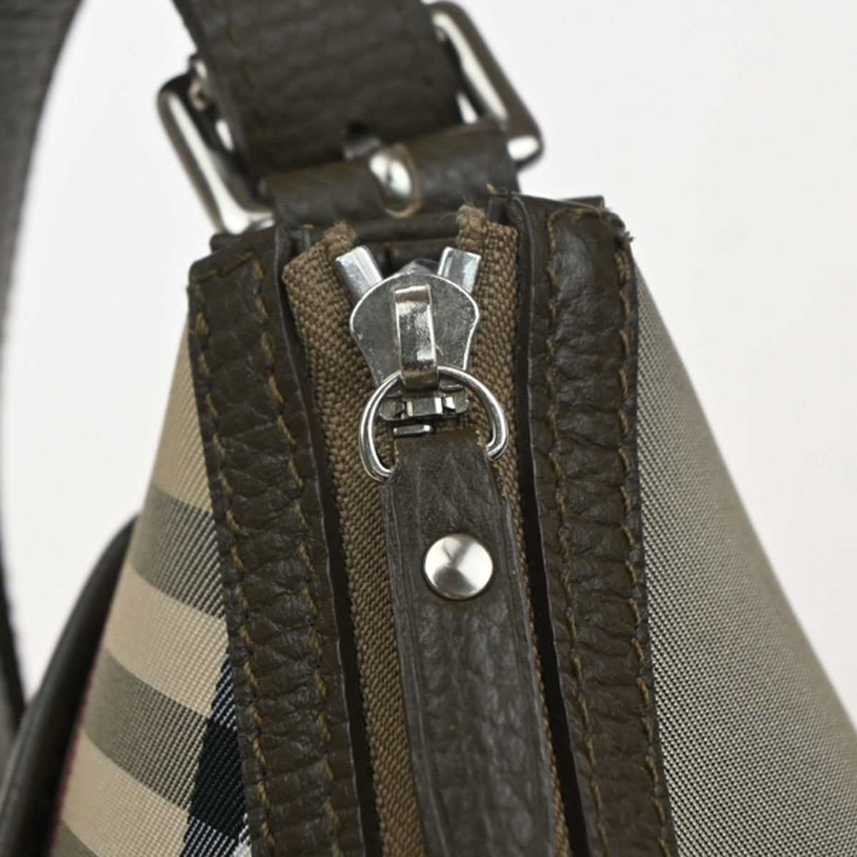 BURBERRY Logo Nova Check Shoulder Hand Bag Canvas Leather KI BE SHW 34RQ034