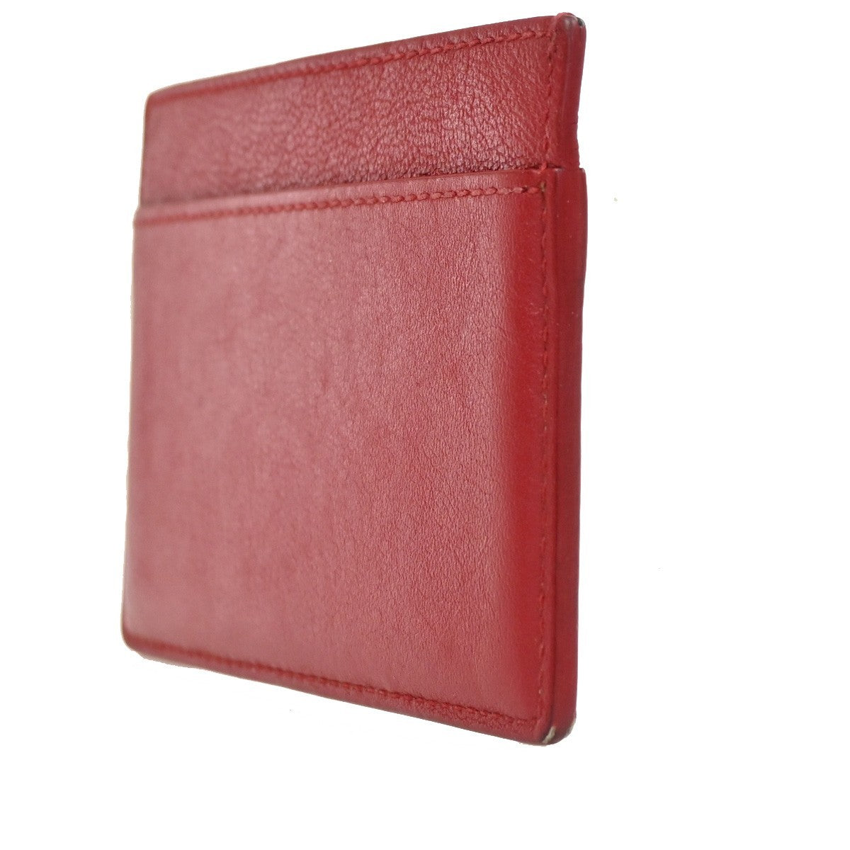 YVES SAINT LAURENT YSL Logo Card Case Wallet Leather Red Made in Italy 63KB290