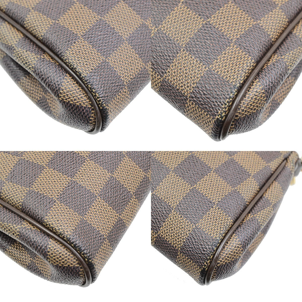 LOUIS VUITTON Eva Chain Shoulder Bag Damier Ebene Leather Brown N55213 601MA693