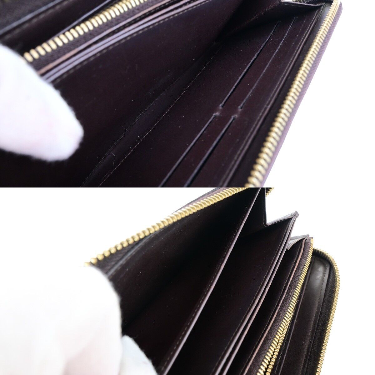 LOUIS VUITTON Zippy Long Wallet Monogram Vernis Leather Amarante M93522 67EB376