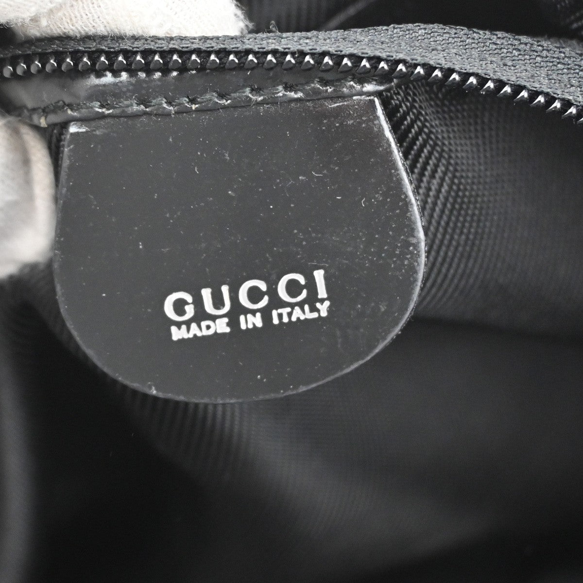 GUCCI Logo Boston Duffle Shoulder Bag Large Nylon Leather BK SHW Italy 04CA371