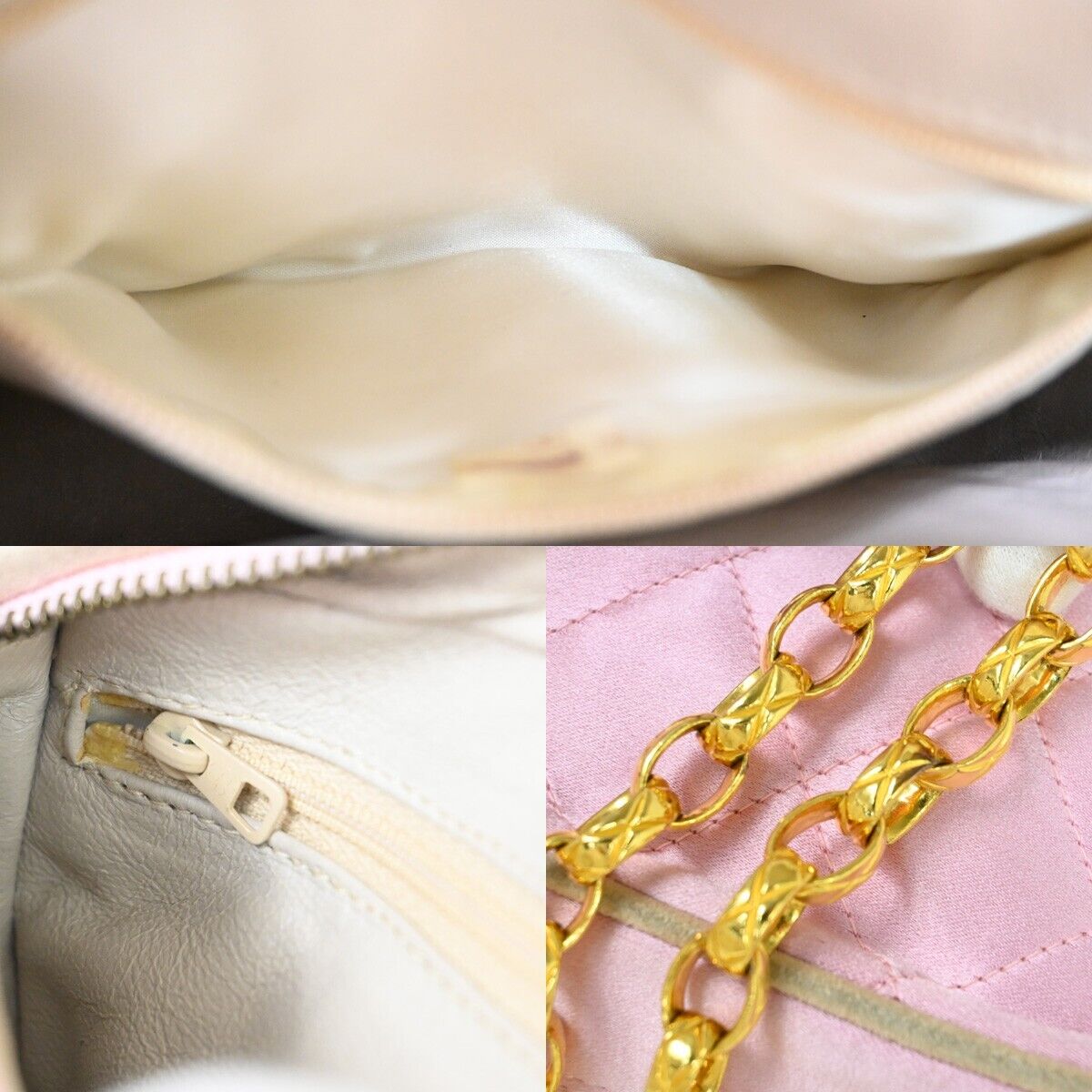 CHANEL CC Logo Mini Matelasse Tassel Chain Shoulder Bag Satin Pink GHW 696KA088
