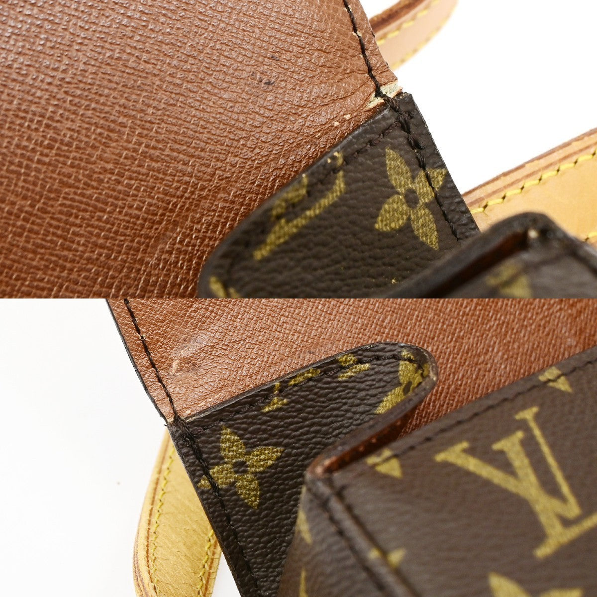 LOUIS VUITTON Saint Cloud GM Shoulder Bag Monogram Leather Brown M51242 39YJ254