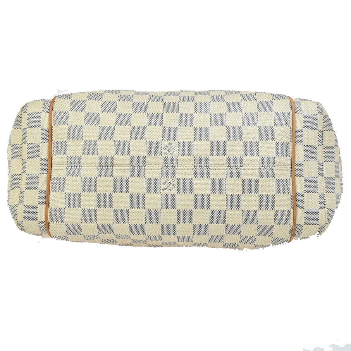 LOUIS VUITTON Totally MM Shoulder Bag Damier Azur Leather White N51262 18ED217