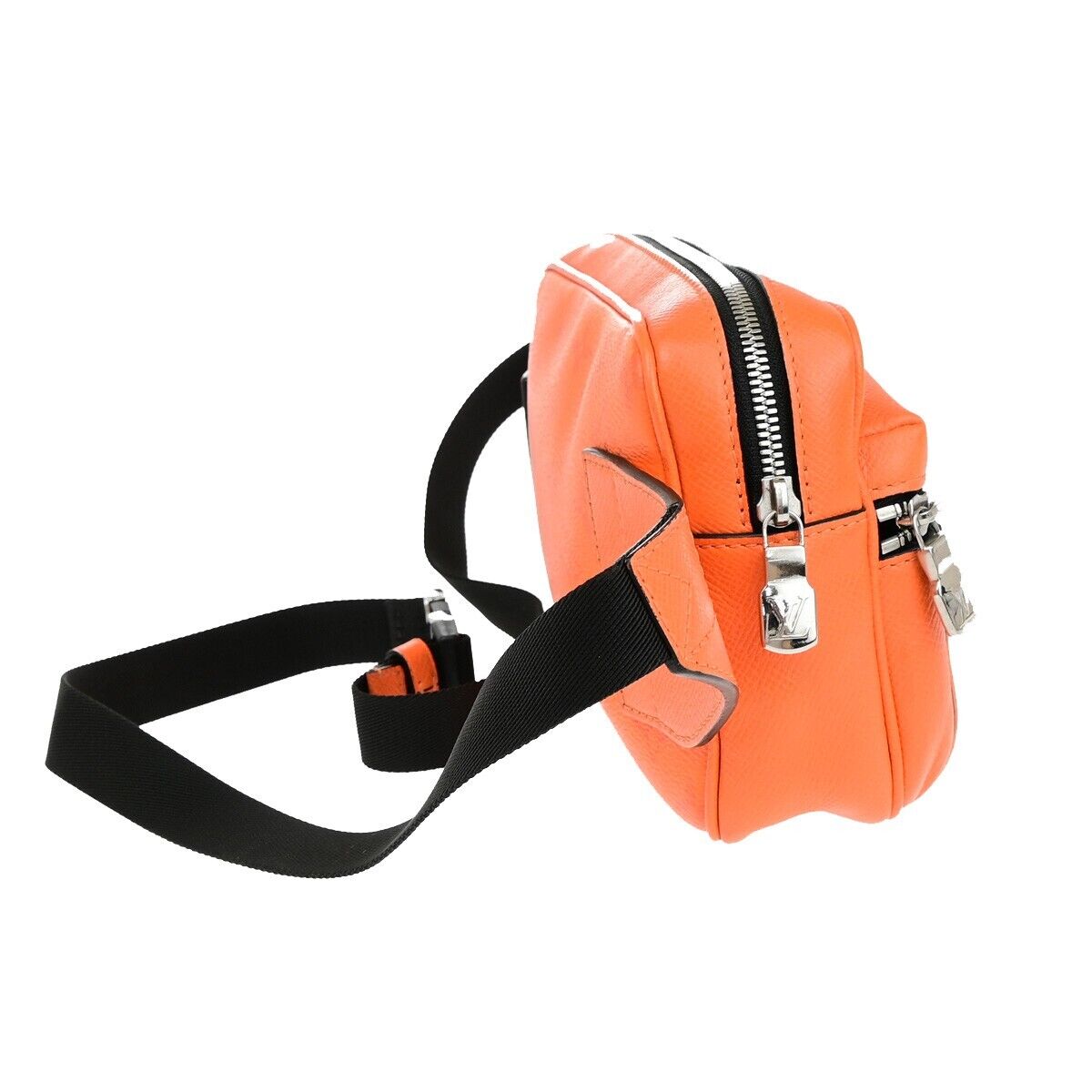 LOUIS VUITTON LV Logo Body Belt Bum Bag Taigarama Leather Orange M30430 44EC336