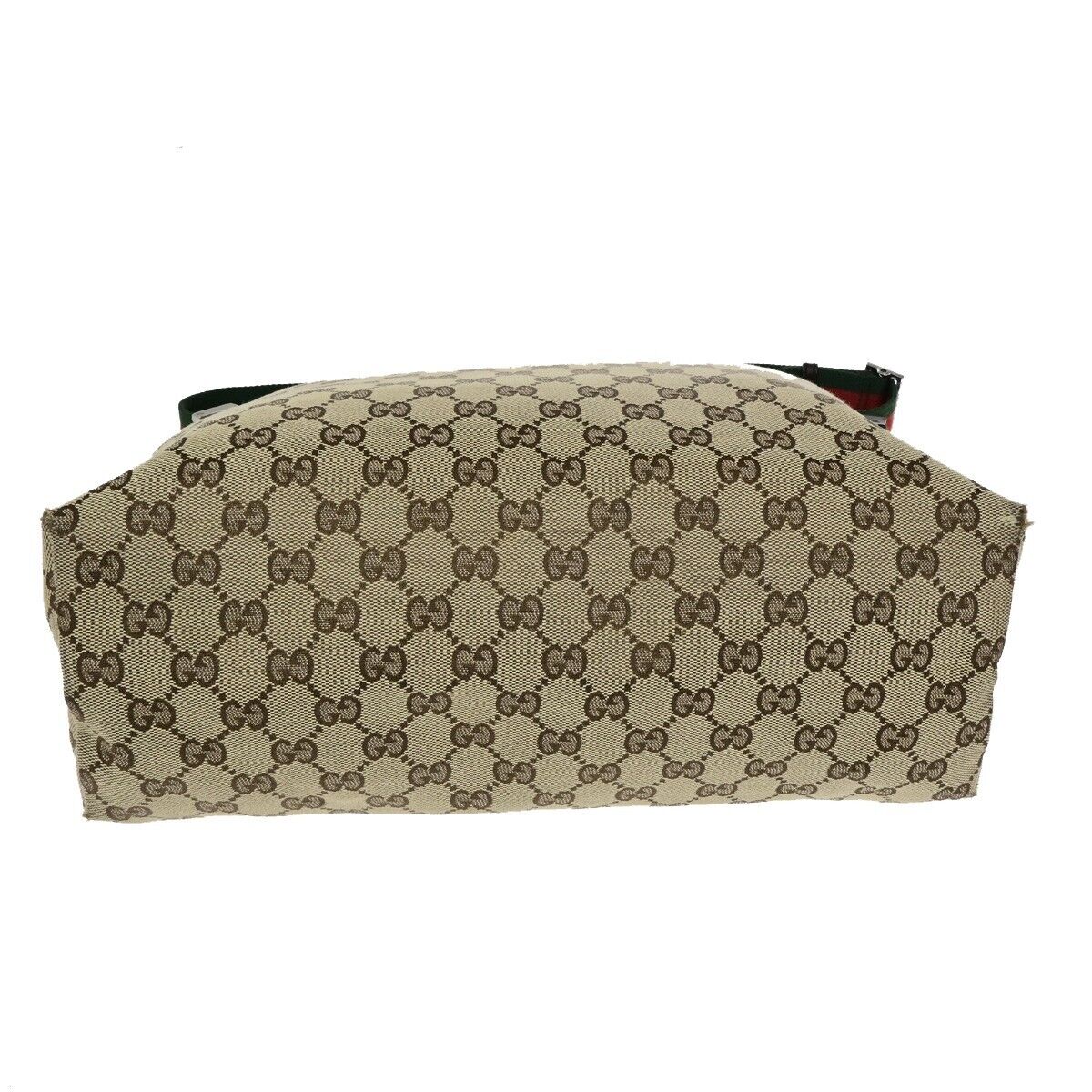 GUCCI GG Pattern Sherry Shoulder Bag Canvas Leather Brown SHW Italy 39ED283