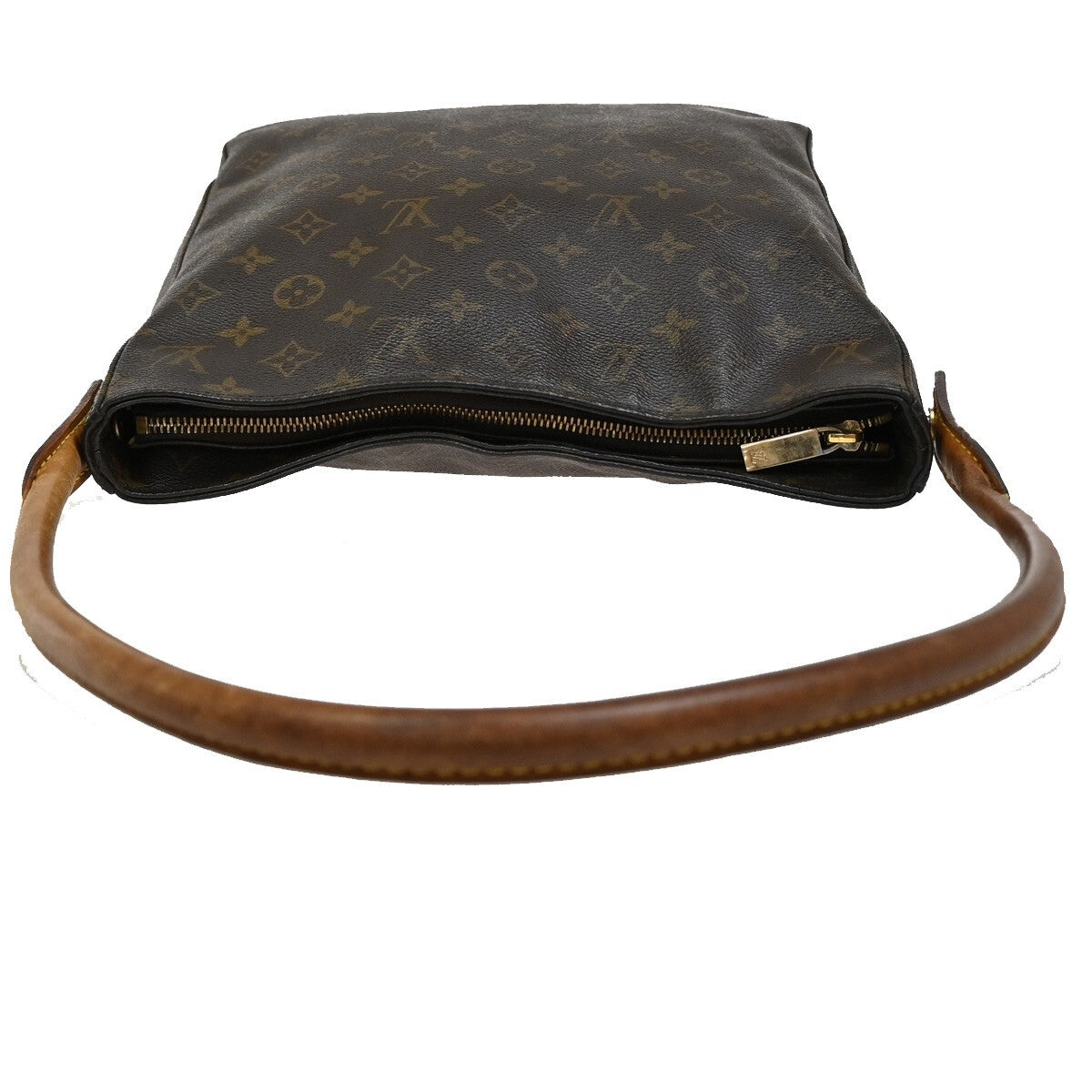 LOUIS VUITTON Logo Looping GM Shoulder Bag Monogram Leather Brown M51145 64EE288