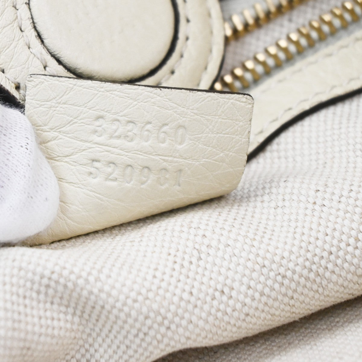 GUCCI Logo Bamboo 2Way Handbag Leather White GHW made in Italy 70TA662