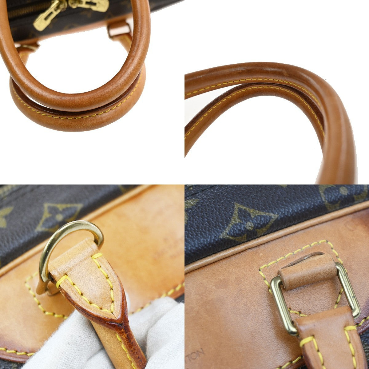 LOUIS VUITTON LV Logo Deauville Hand Bag Monogram Leather Brown M47270 82MA639