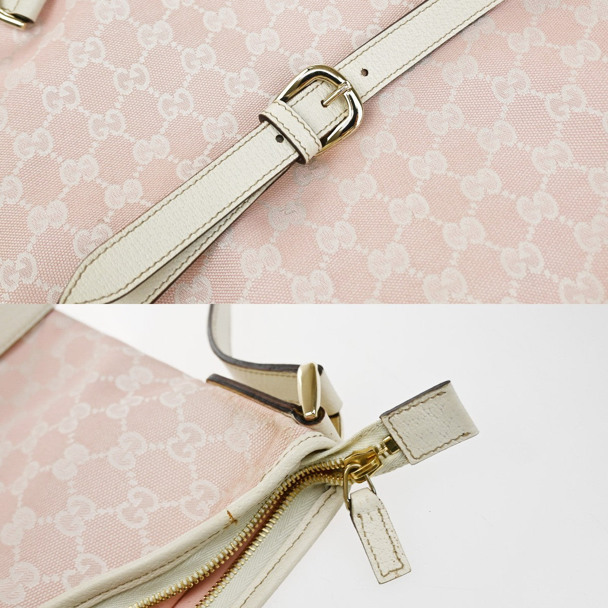 GUCCI Abbey GG Pattern Crossbody Shoulder Bag Canvas Leather Pink Italy 67YJ159