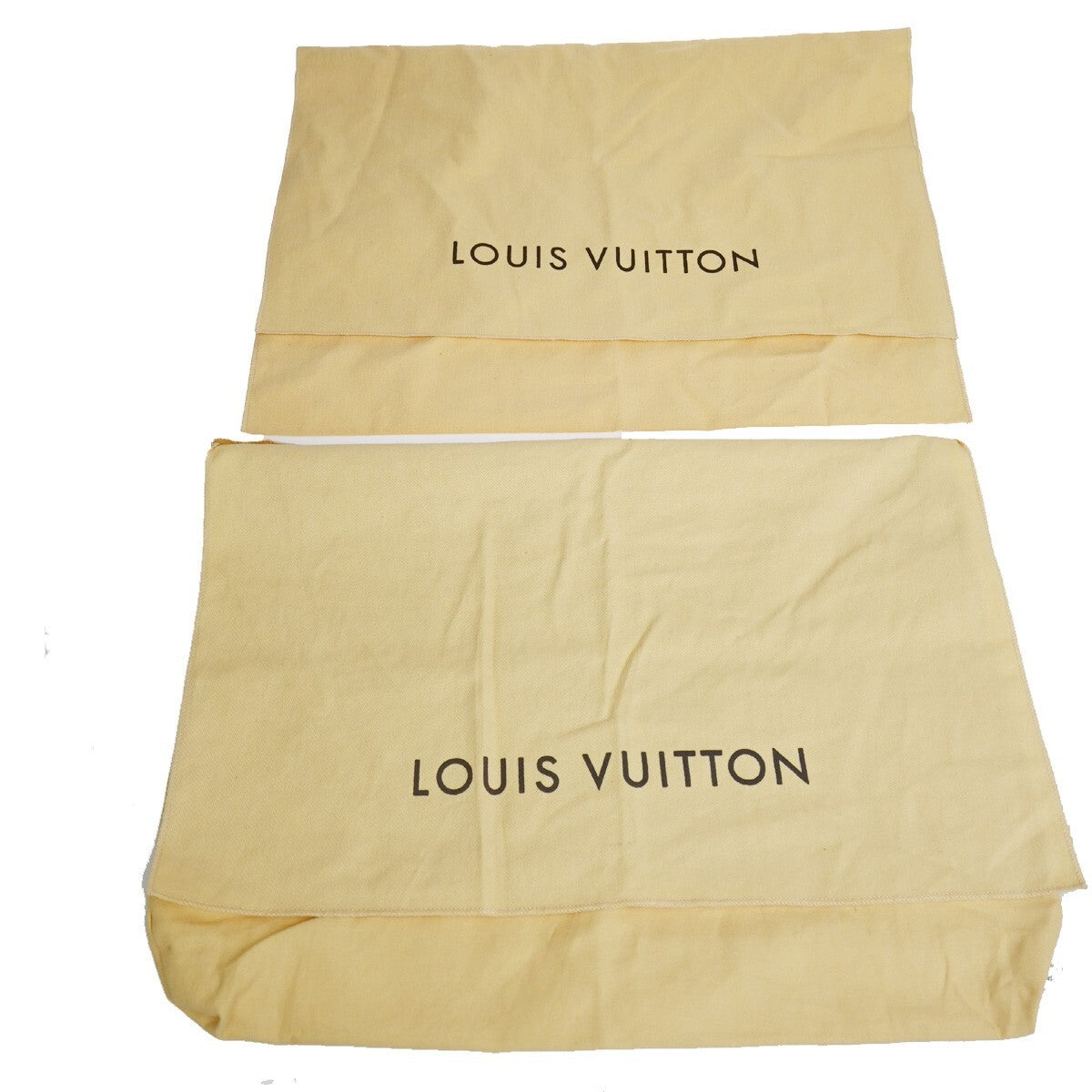 LOUIS VUITTON Logo 10 Set Dust Bag Drawstring Canvas Cotton Beige Brown 09FB542