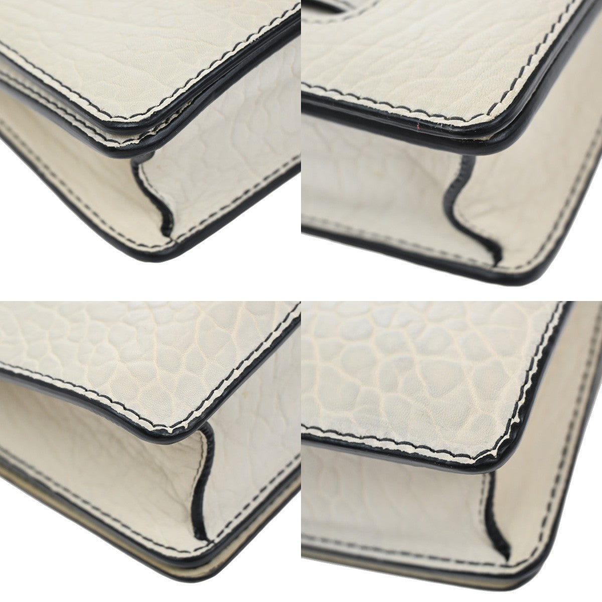 CHRISTIAN DIOR J'Adior Flap Chain Shoulder Bag Leather Mosaic White SHW 21YH799