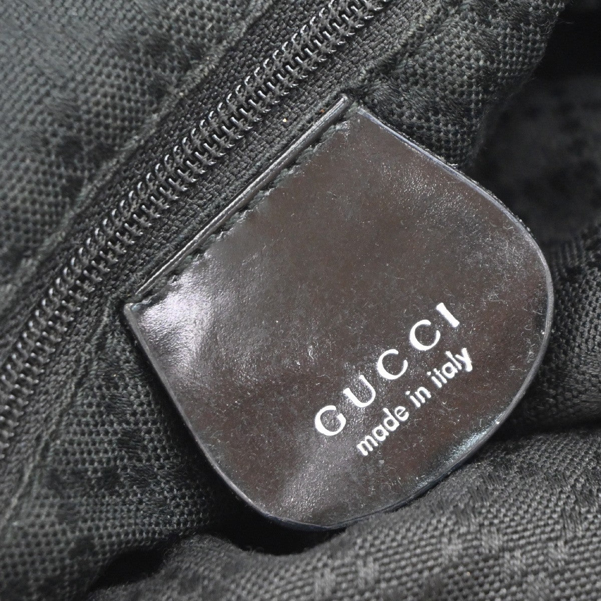 GUCCI Logo 2Way Bamboo Shoulder Hand Bag Nylon Leather Black Italy 01EF791