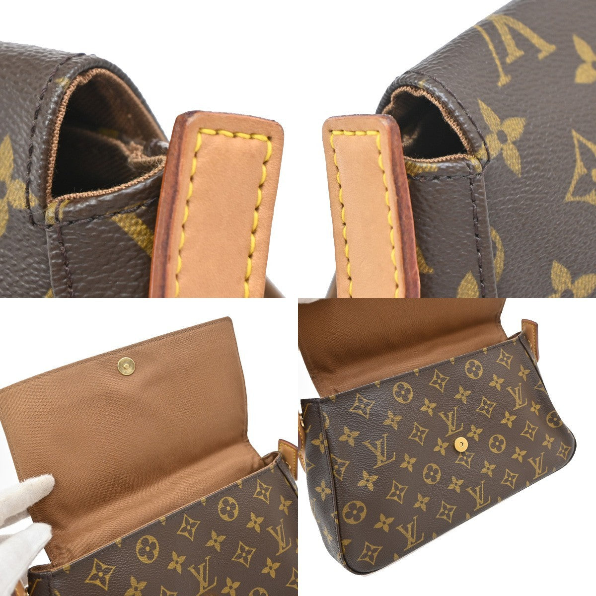 LOUIS VUITTON Mini Looping Hand Bag Monogram Leather Brown M51147 603RF660