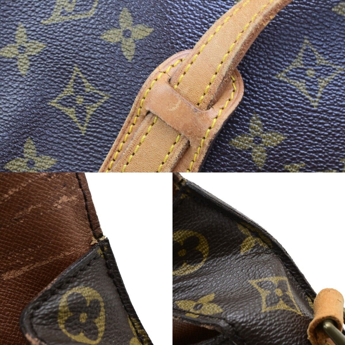 LOUIS VUITTON Saint Cloud MM Shoulder Bag Monogram Leather Brown M51243 64ED489