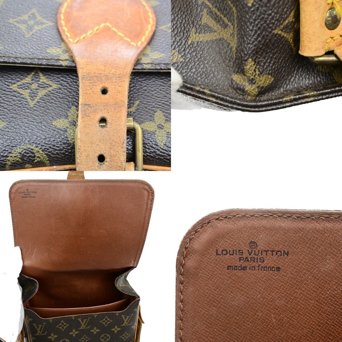 LOUIS VUITTON Cartouchiere MM Shoulder Bag Monogram Leather Brown M51253 33ED897