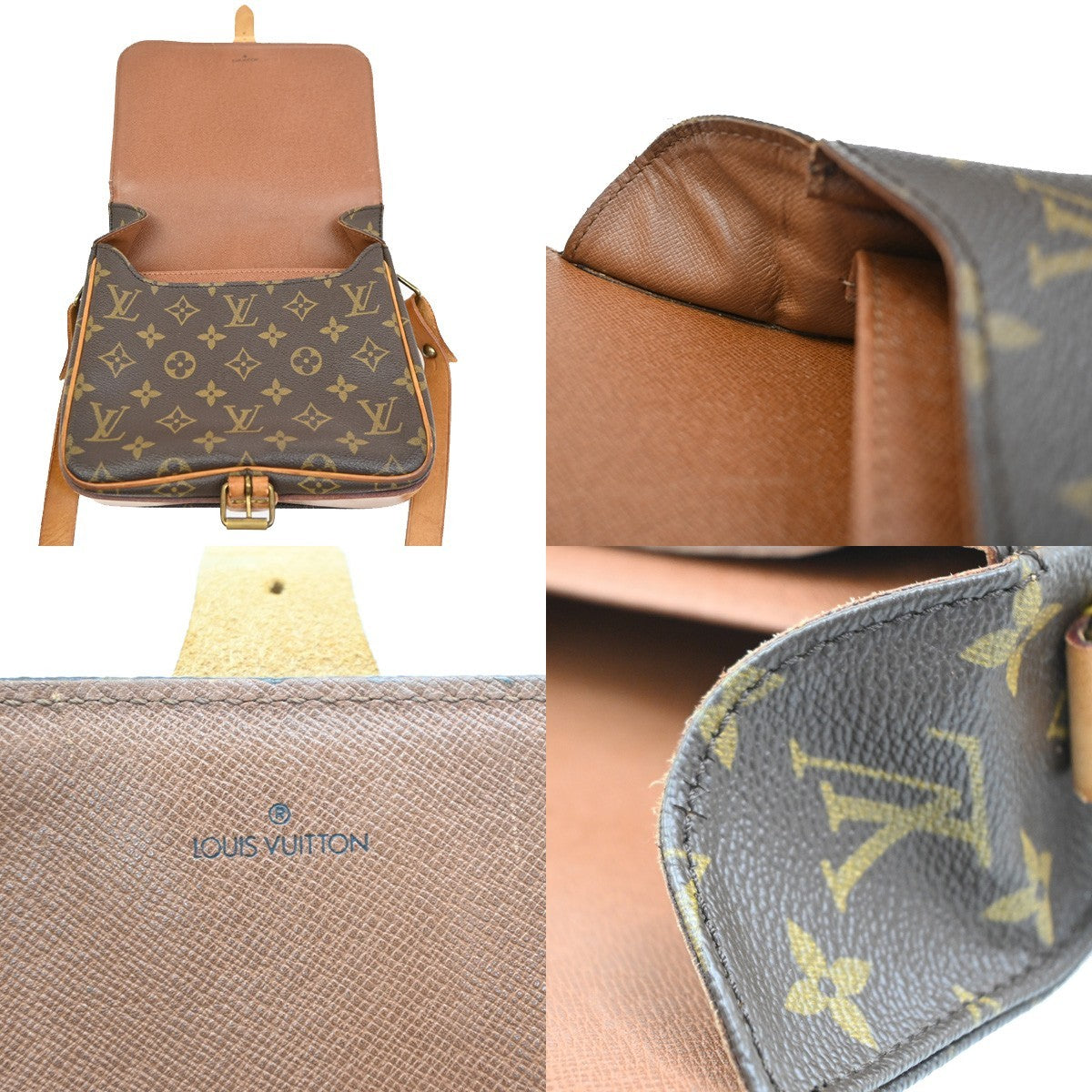 LOUIS VUITTON Cartouchiere MM Shoulder Bag Monogram Leather Brown M51253 34PA065