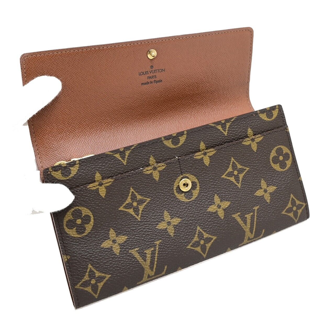 LOUIS VUITTON Porte Monnaie Credit Long Wallet Monogram Leather M61725 30FB263