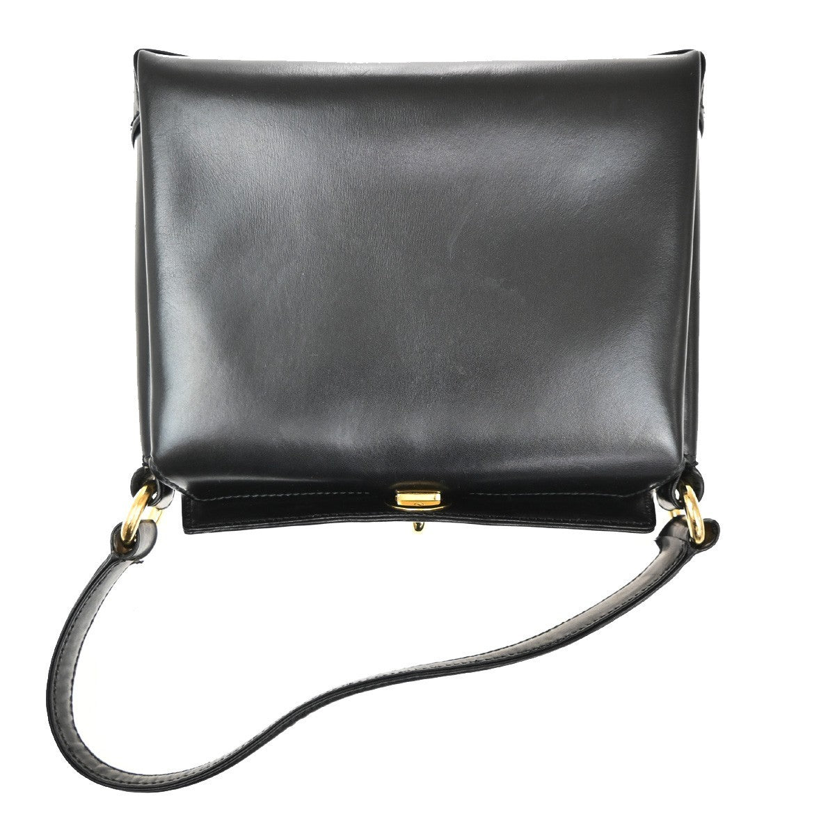 GUCCI Top Handle Hand Bag Leather Black GHW Italy 85TA438