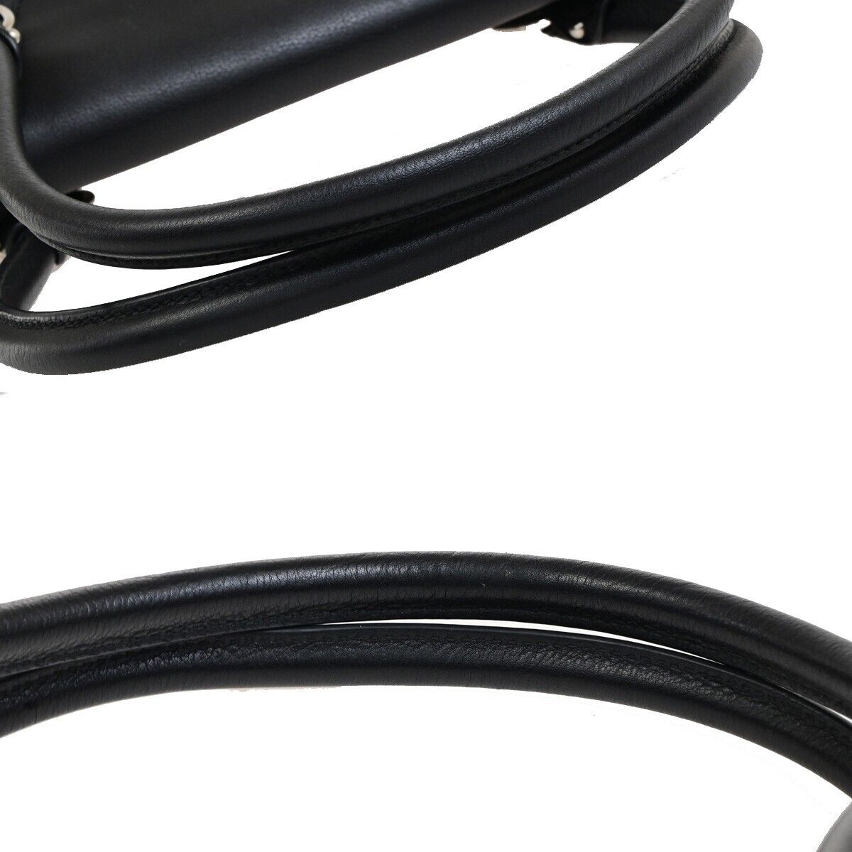 SALVATORE FERRAGAMO Logo Gancini Shoulder Bag Leather Black SHW Italy 31KA536