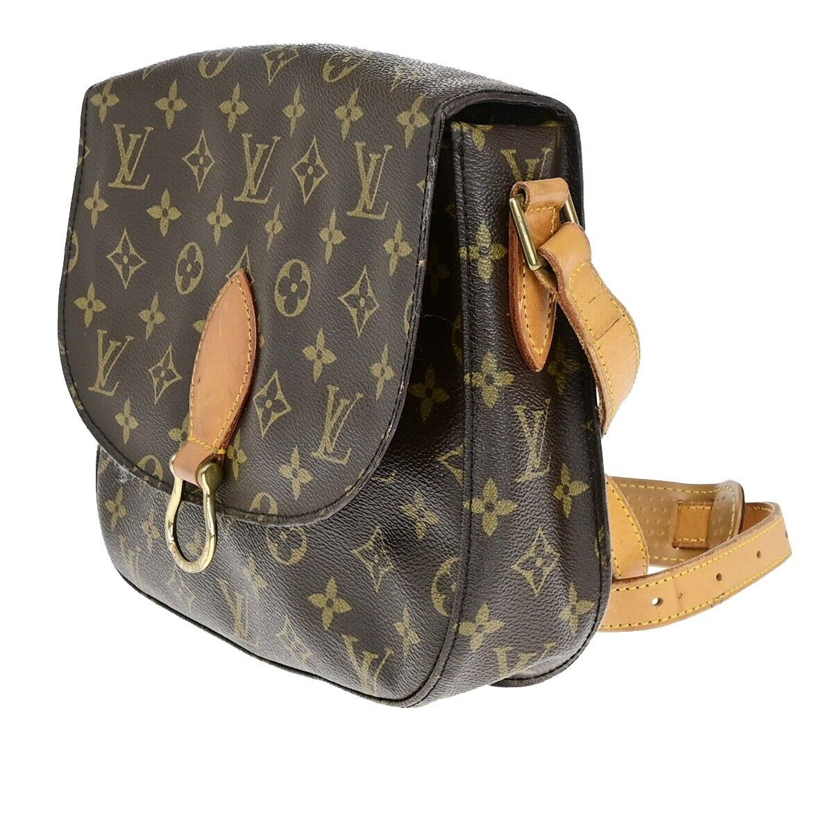 LOUIS VUITTON Saint Cloud GM Shoulder Bag Monogram Leather Brown M51242 30EC732