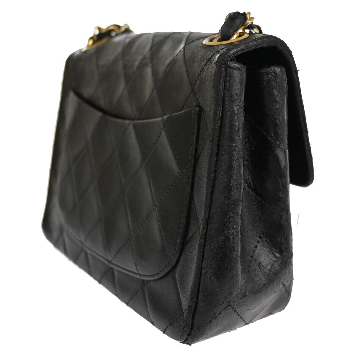 CHANEL CC Mini Matelasse Chain Shoulder Bag Leather Black GHW Vintage 691RJ256