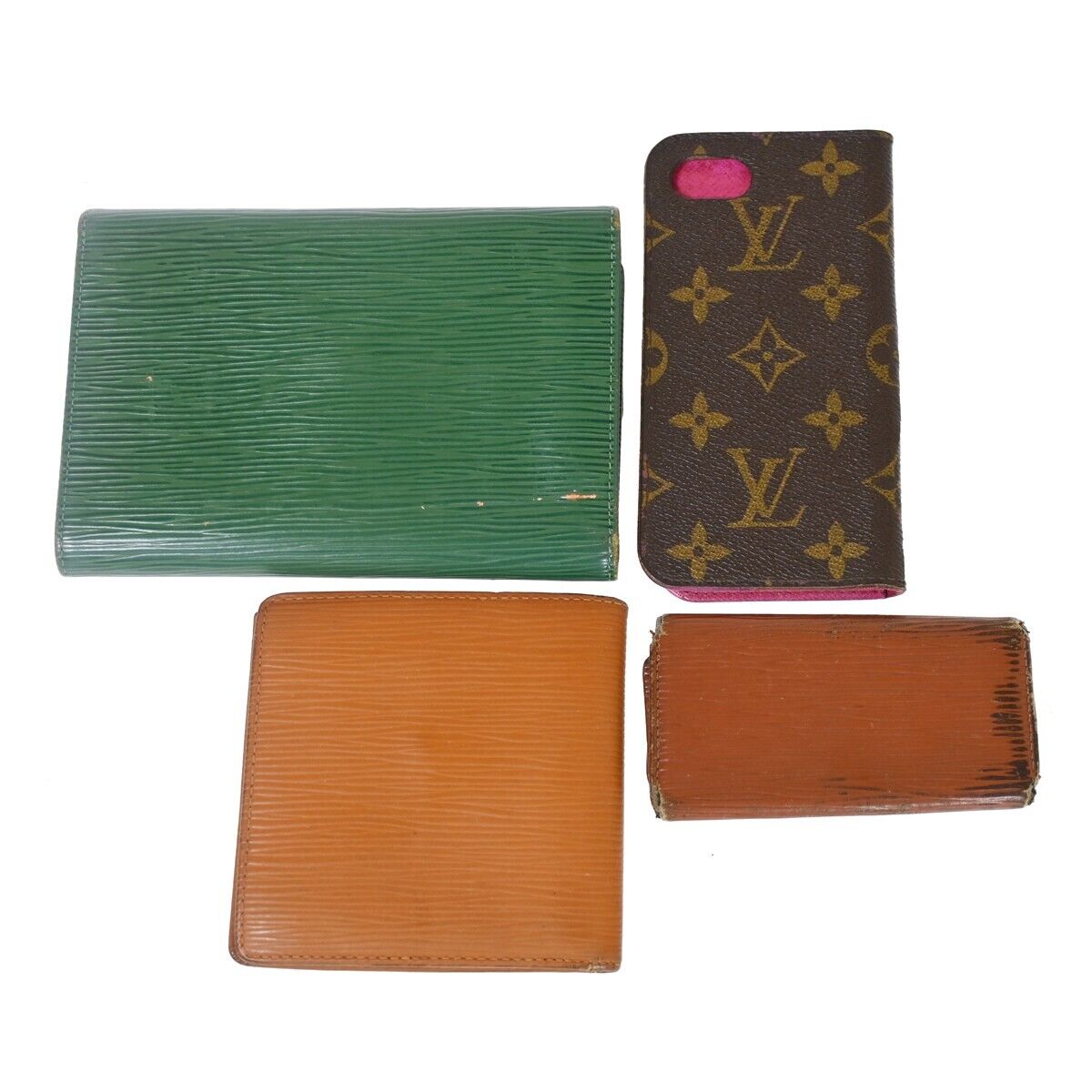 LOUIS VUITTON Logo 4 Set Wallet Key iPhone Case 8 Monogram Epi Leather 04HB270