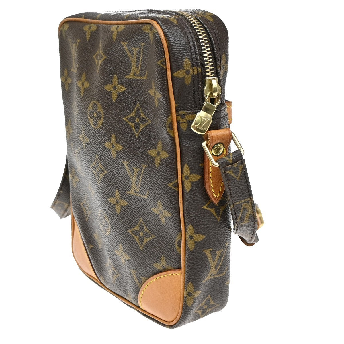 LOUIS VUITTON Danube Shoulder Bag Monogram Leather Brown France M45266 39CA956