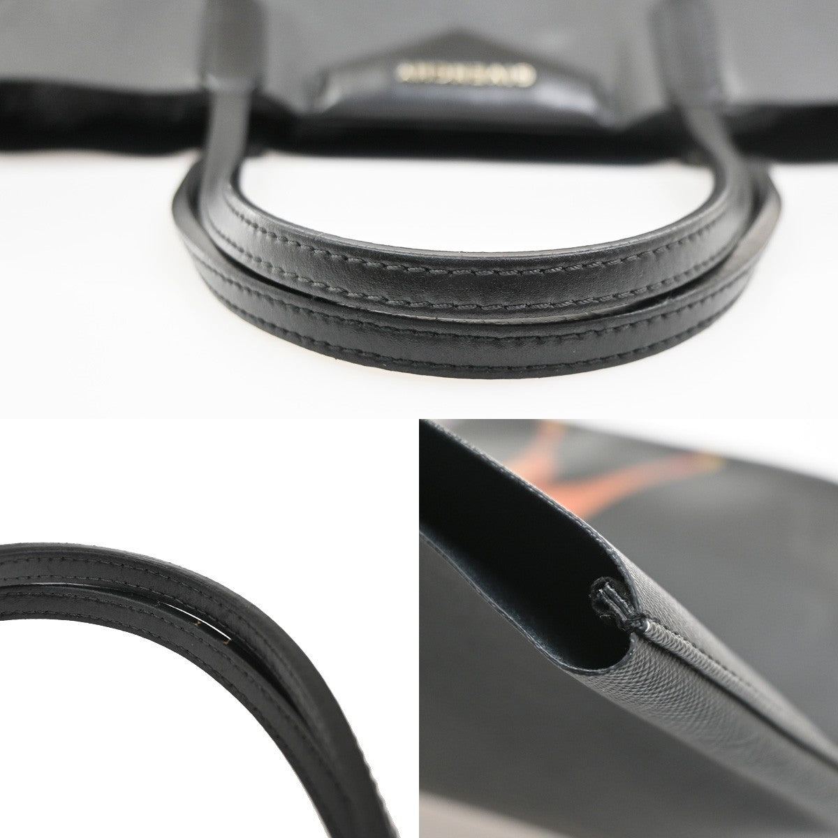 GIVENCHY Logo Antigona Bambi Shoulder Tote Bag PVC Leather Black Italy 67MA682
