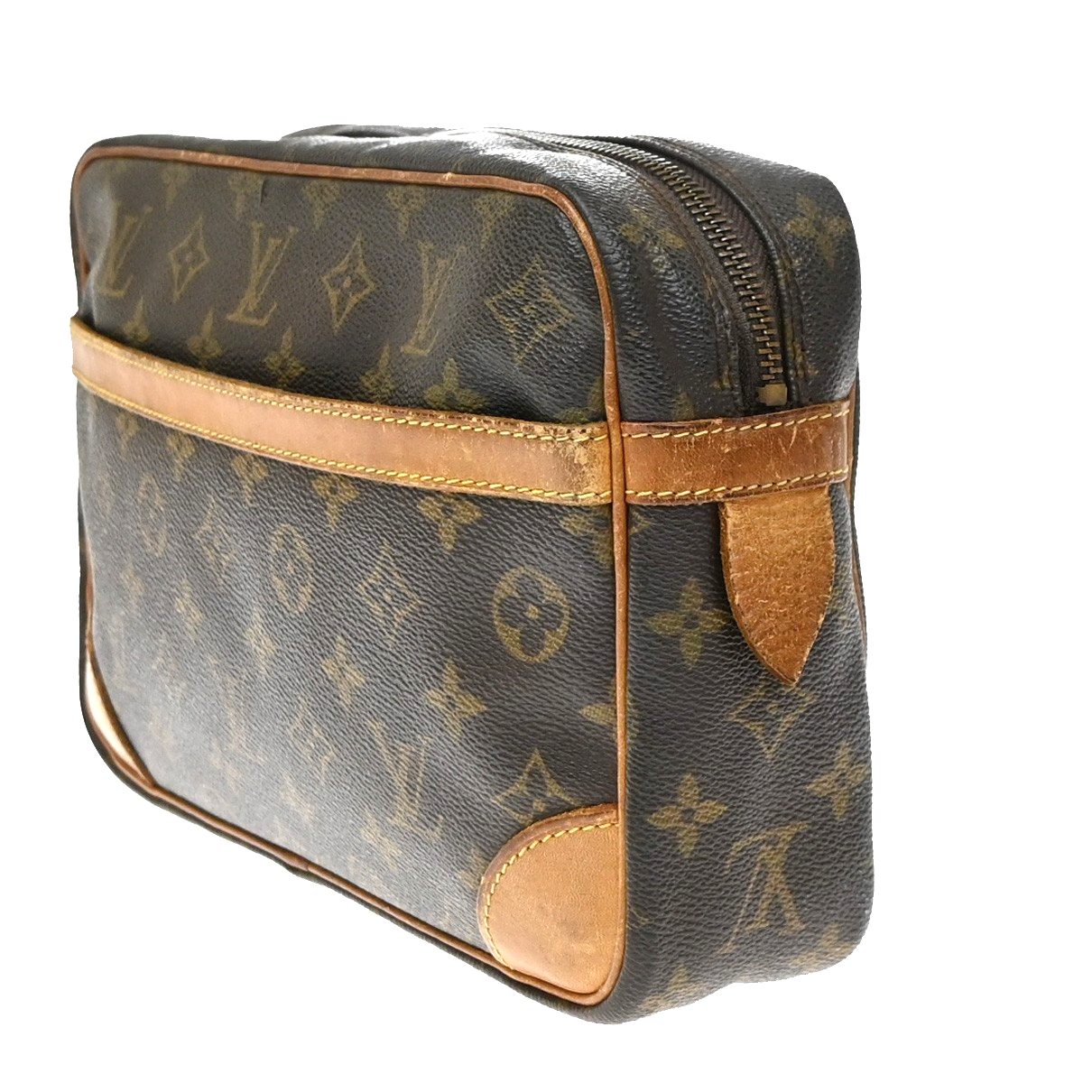 LOUIS VUITTON Compiegne 28 Clutch Hand Bag Monogram Leather Brown M51845 60KD201