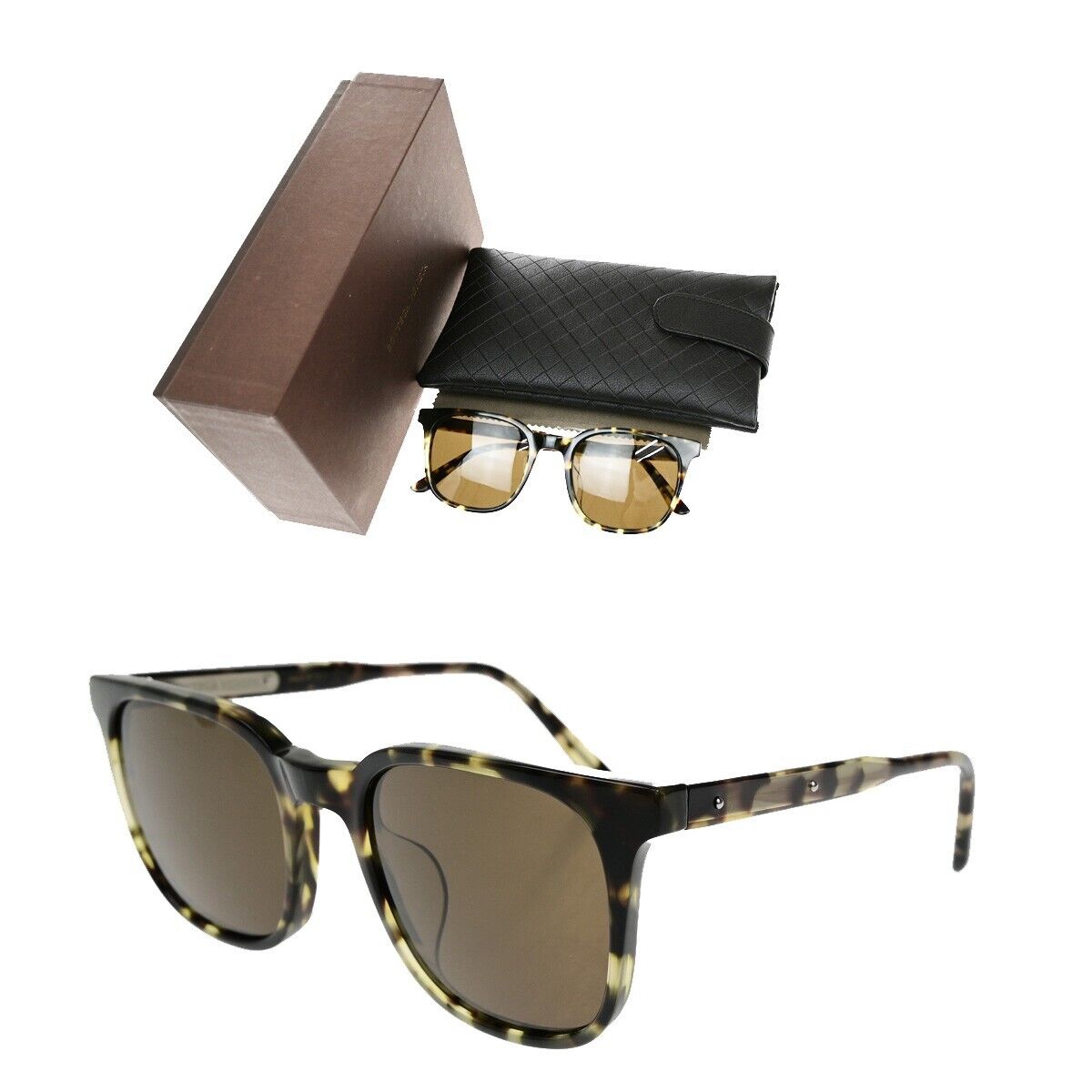 BOTTEGA VENETA Intrecciato Sunglasses Eye Wear Plastic BV0022SA Brown 68YH083