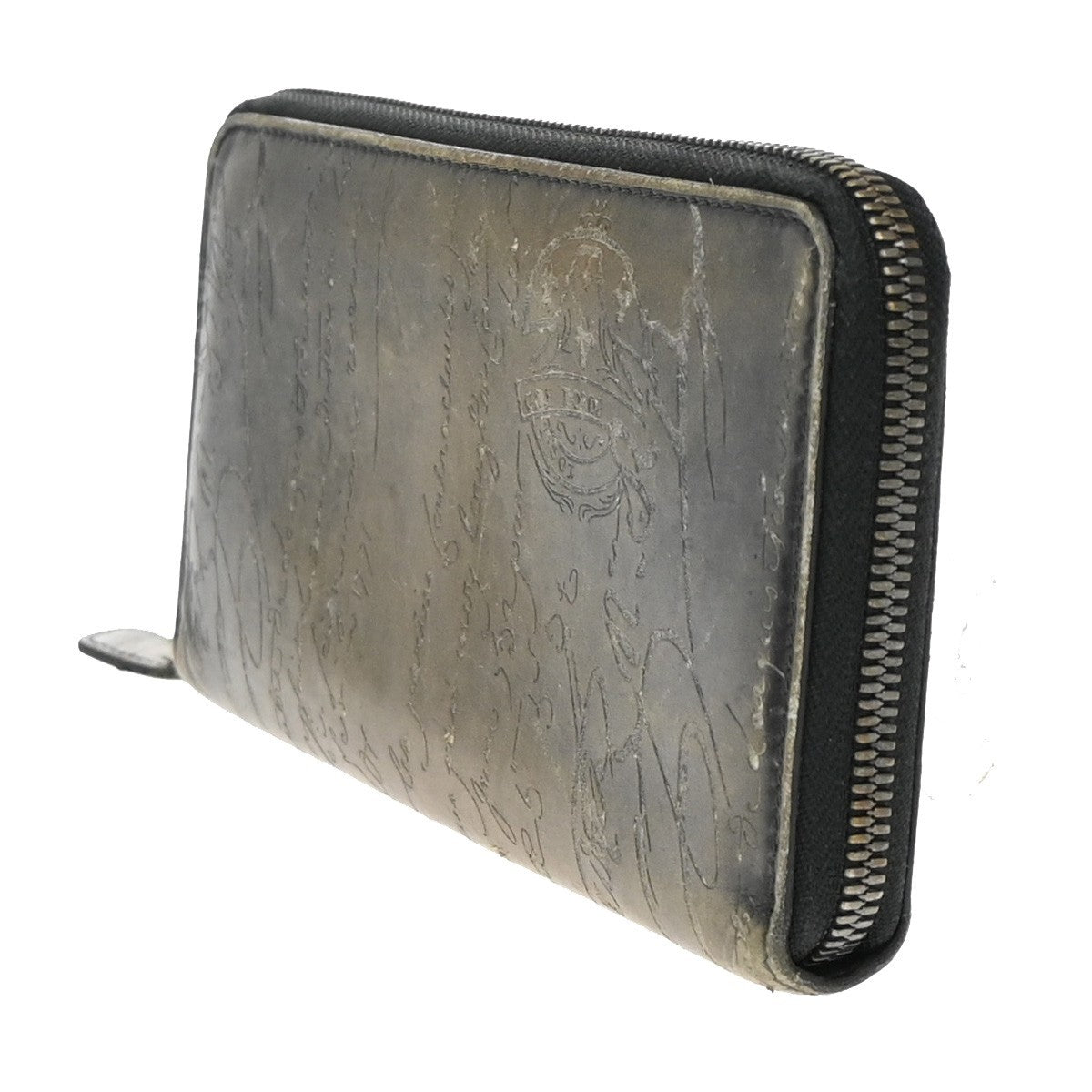 BERLUTI Logo Itauba Long Zip Around Wallet Scritto Leather Brown Italy 61EF704