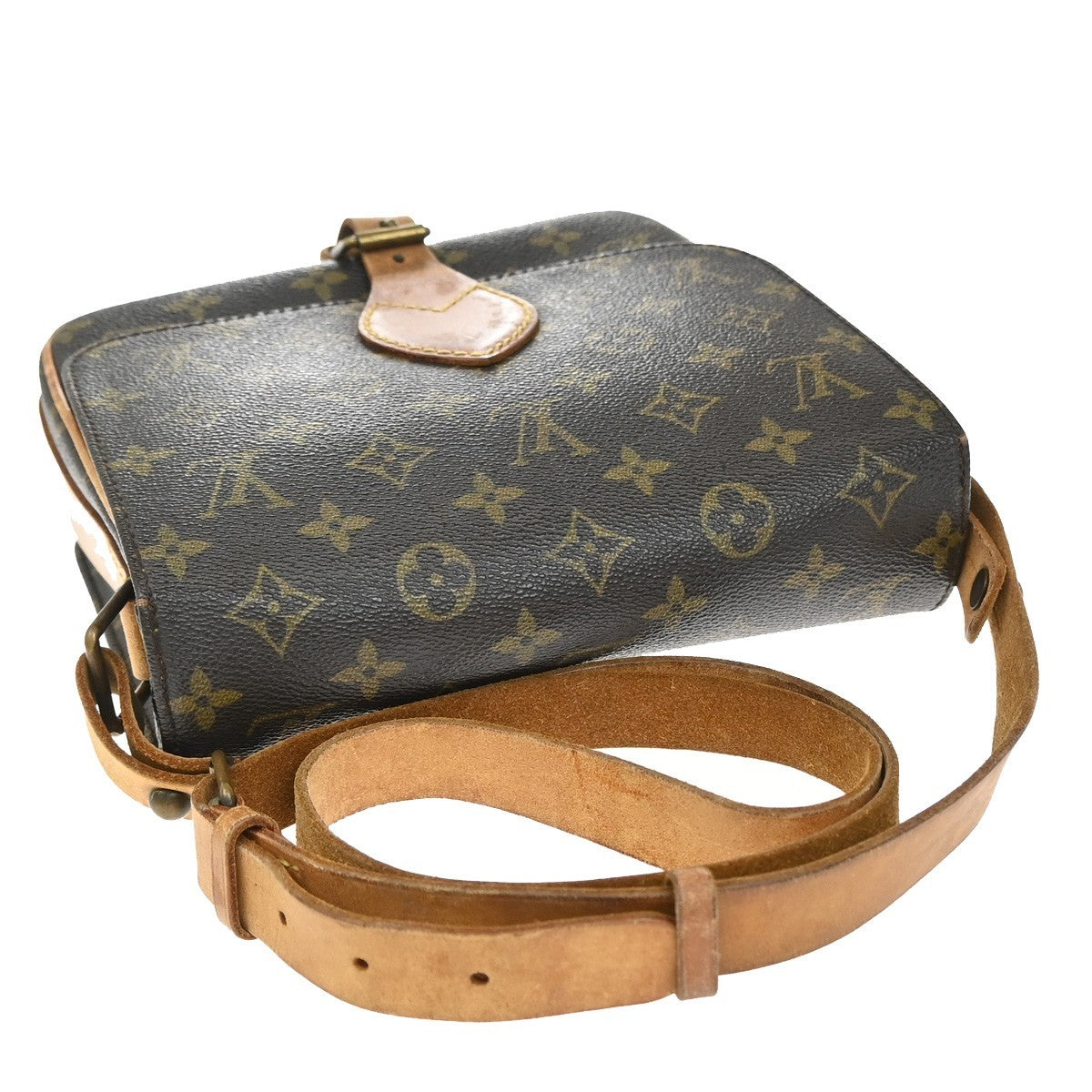 LOUIS VUITTON Cartouchiere MM Shoulder Bag Monogram Leather Brown M51253 33KP008