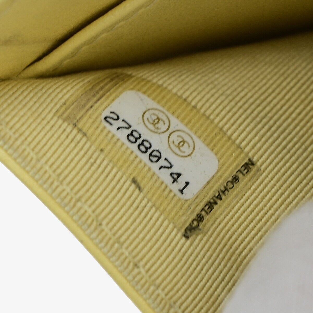 CHANEL CC Logo Matelasse Trifold Compact Wallet Leather Black Yellow 82RK415