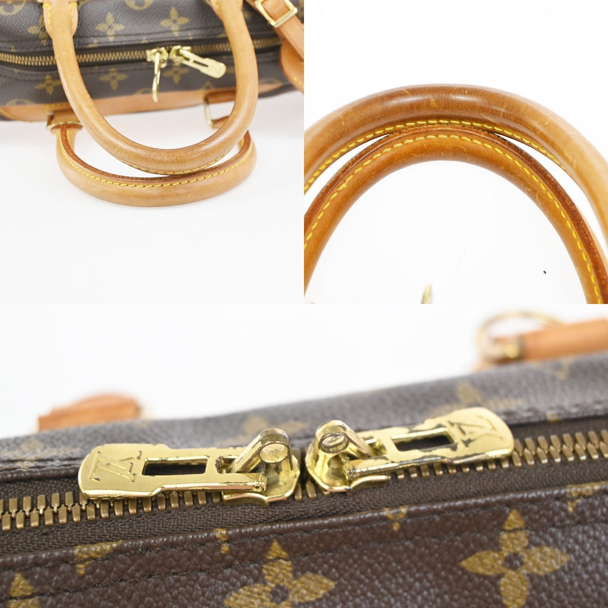 LOUIS VUITTON LV Logo Deauville Hand Bag Monogram Leather Brown M47270 89KD015