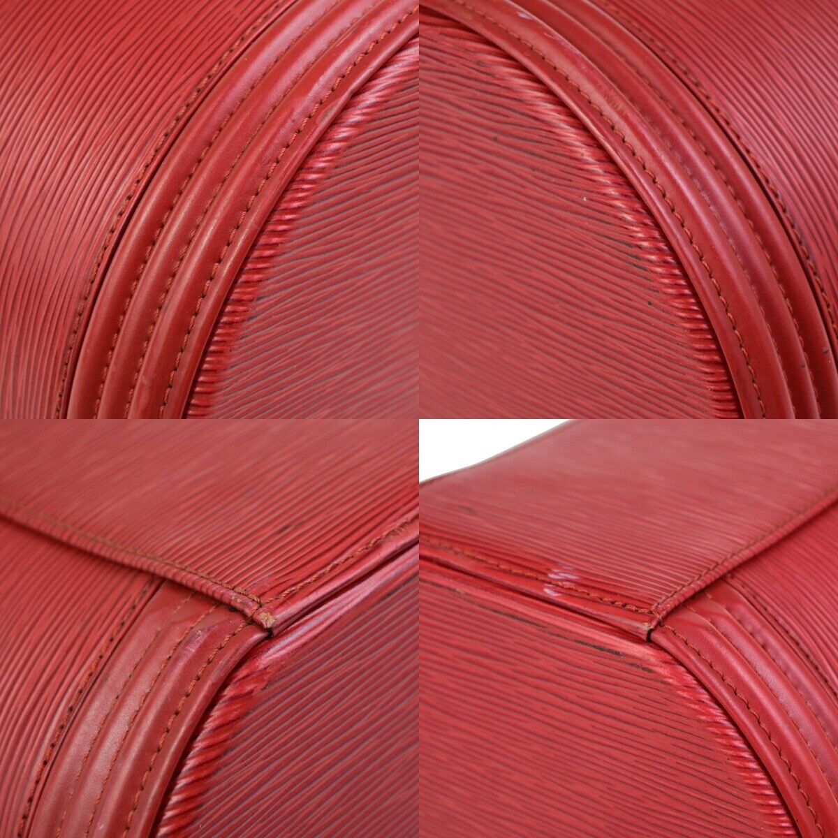 LOUIS VUITTON LV Logo Cannes Hand Vanity Bag Epi Leather Red M48037 31EC931