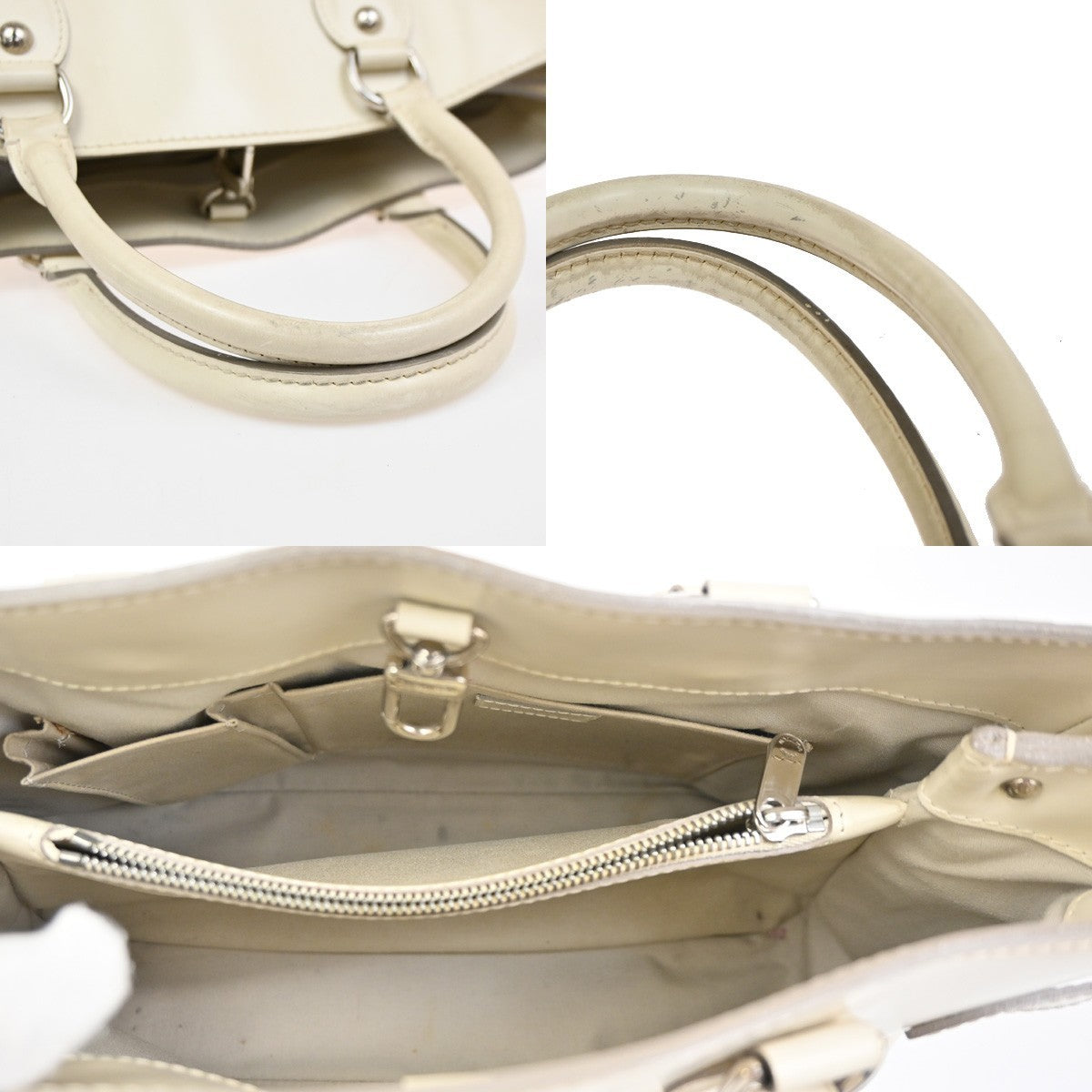 LOUIS VUITTON LV Logo Passy PM Hand Bag Epi Leather Ivoire France Ｍ5926J...